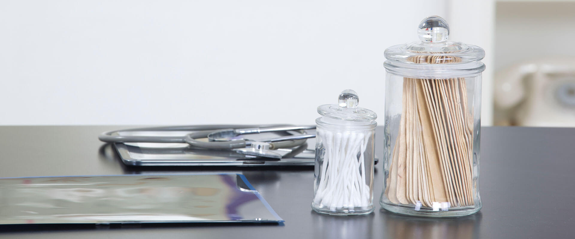 medical supplies on counter