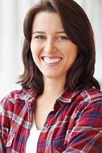 Brunette woman smiling